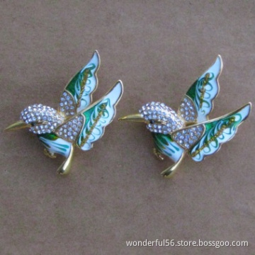 small diamante bird fashion rhinestone brooches